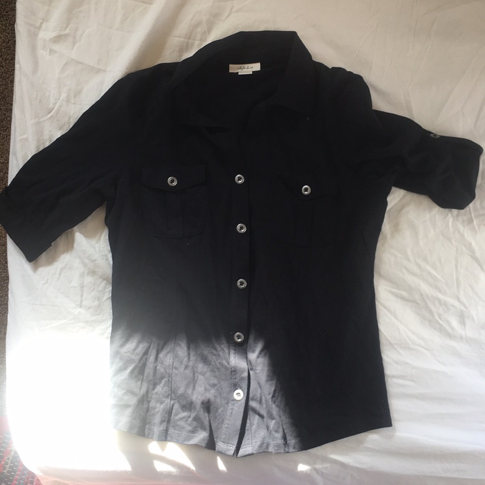 100% cotton women’s black button up